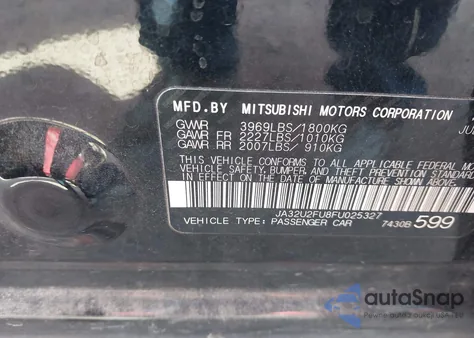2015 Mitsubishi Lancer Es from USA, damaged, VIN JA32U2FU8FU025327
